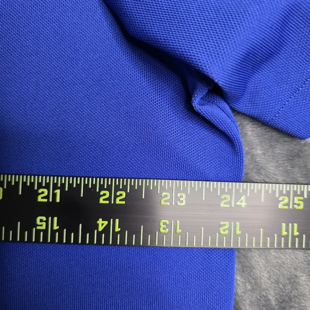 RLX Polo Shirt Men Large Blue Ralph Lauren Stretch Polyester Short Sleeve Pocket